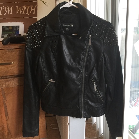 studded leather jacket forever 21